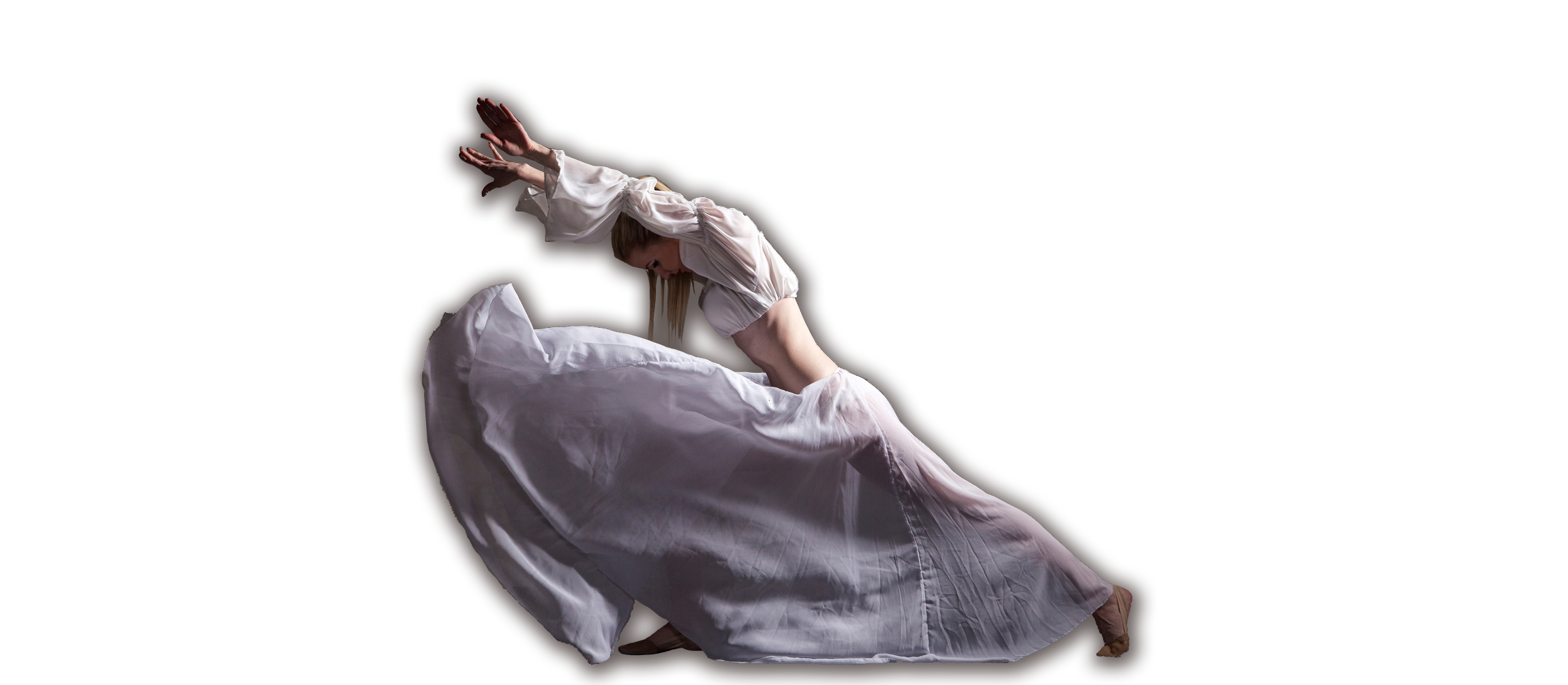a female dancer in a white dress